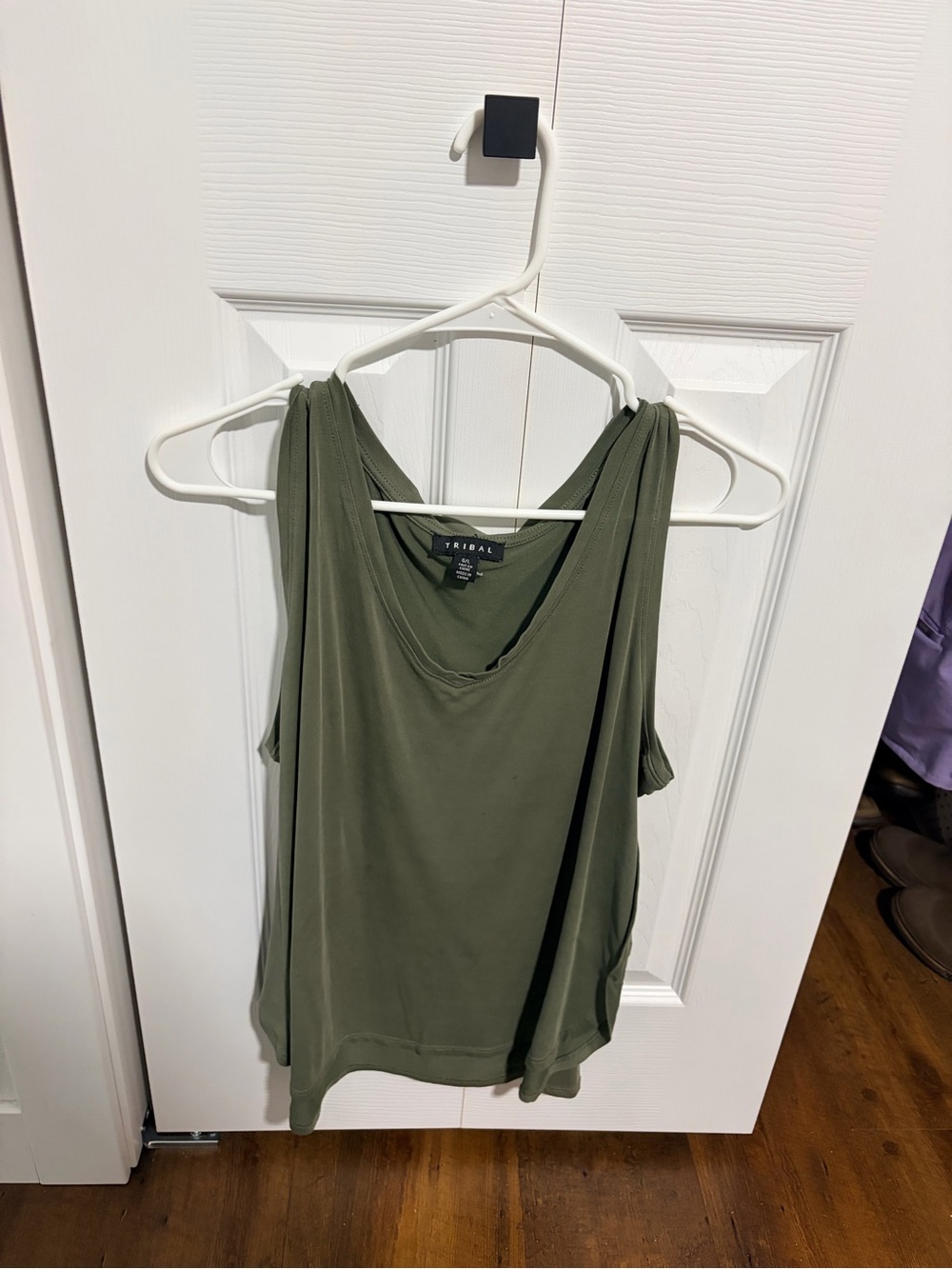 Tribal Olive Tank Top in Deep Olive Green